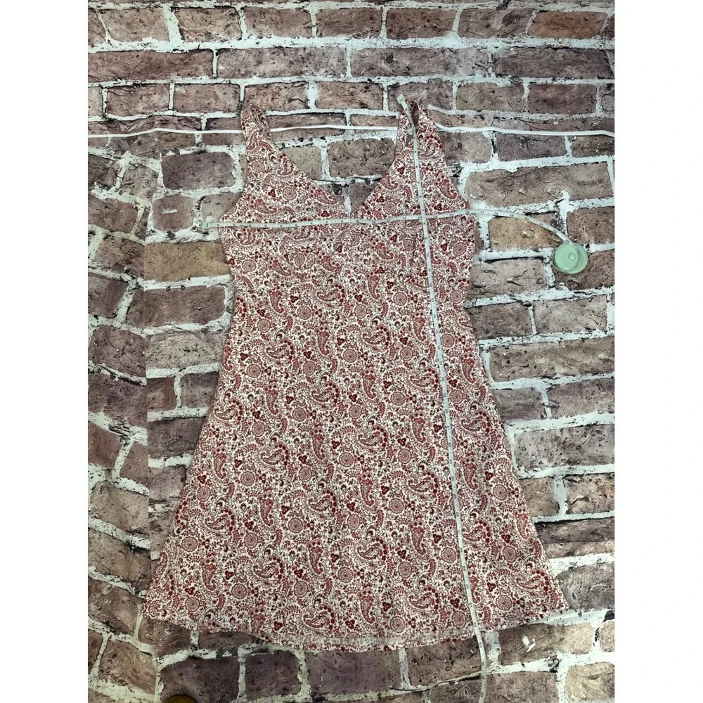 Abercrombie & Fitch Women's Paisley Floral V-Neck Mini Dress Terracotta Med NWOT - Picture 11 of 15